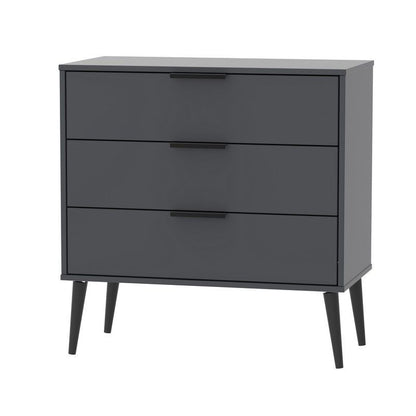 Drayton Chest of Drawers Black 3 Drawers