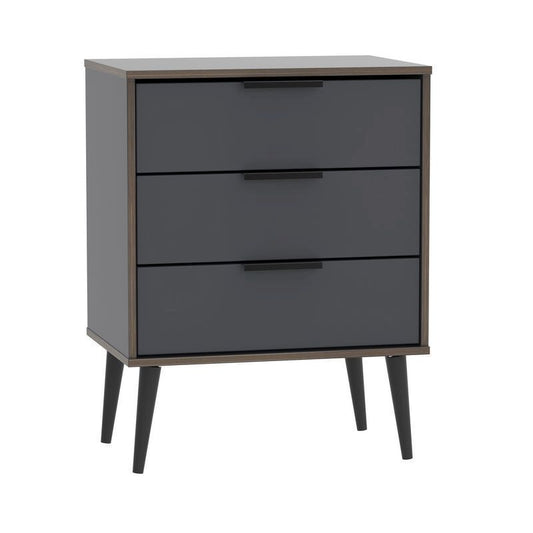 Drayton Chest of Drawers Natural & Black 3 Drawers