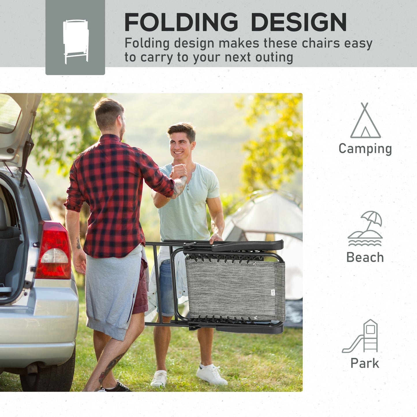 2-Pieces Patio Folding Chair Set