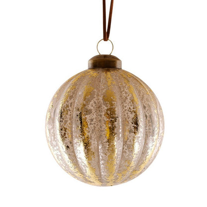 12 x Christmas Tree Baubles Decoration Black & Gold with Glitter Pattern - 8cm Industrial by Wensum