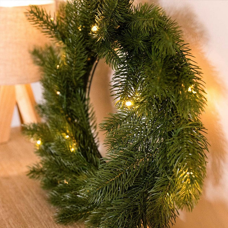 LED Wreath Christmas Decoration Green - 50.8cm by Wensum