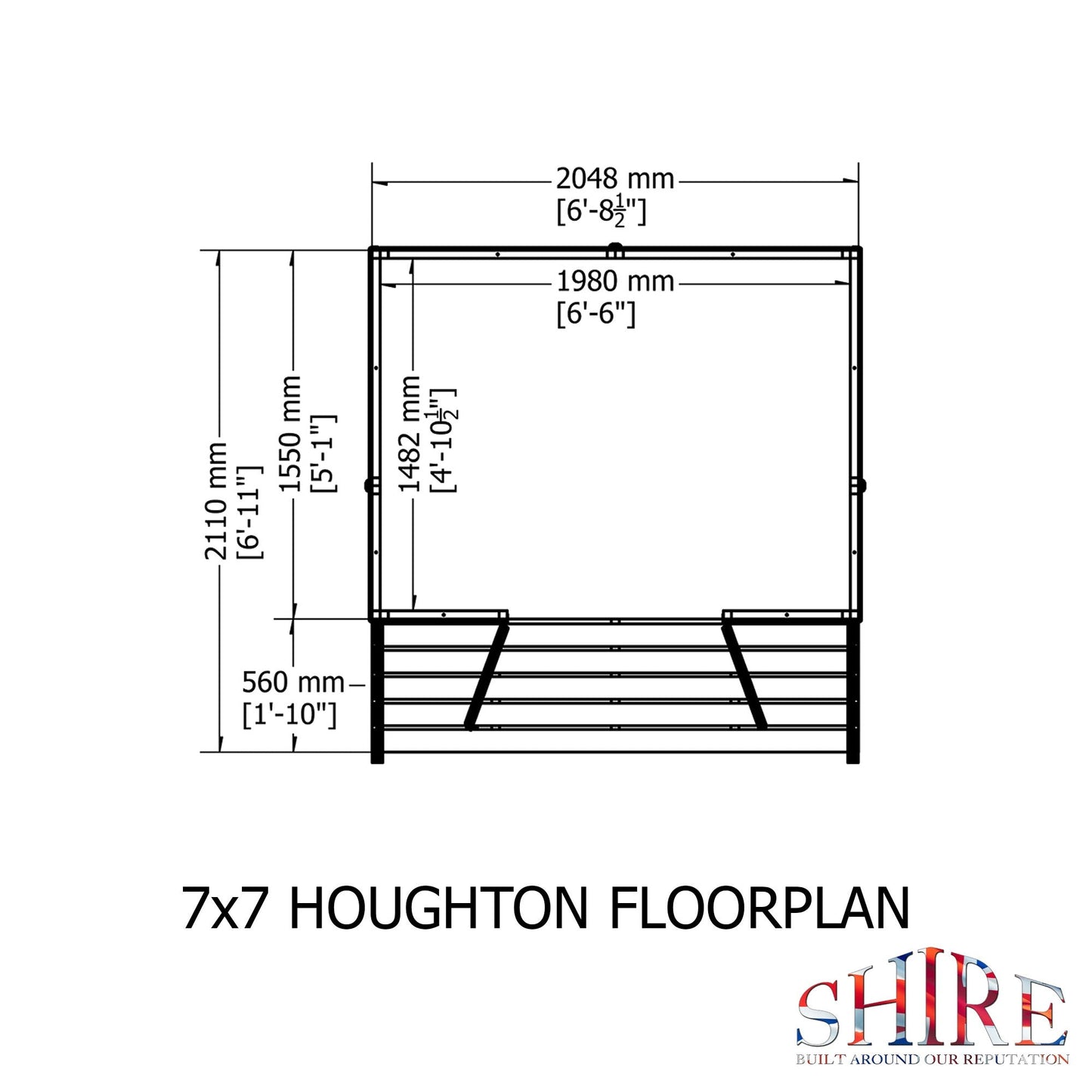 Shire Houghton 6' 8" x 7' 4" Apex Summerhouse - Premium Dip Treated Shiplap