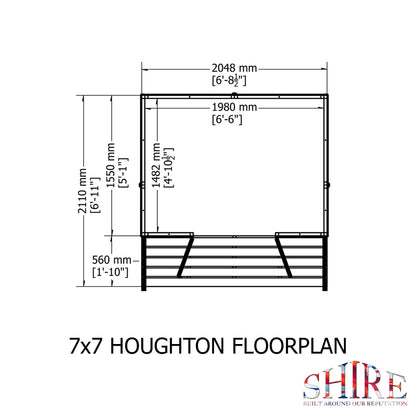 Shire Houghton 6' 8" x 7' 4" Apex Summerhouse - Premium Dip Treated Shiplap