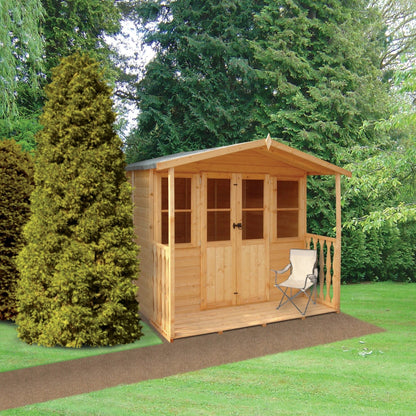 Shire Houghton 6' 8" x 7' 4" Apex Summerhouse - Premium Dip Treated Shiplap