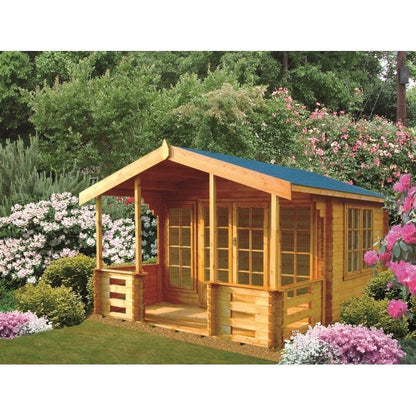 Shire Hatfield 15' 6" x 18' 8" Apex Log Cabin - Premium 44mm Cladding Tongue & Groove