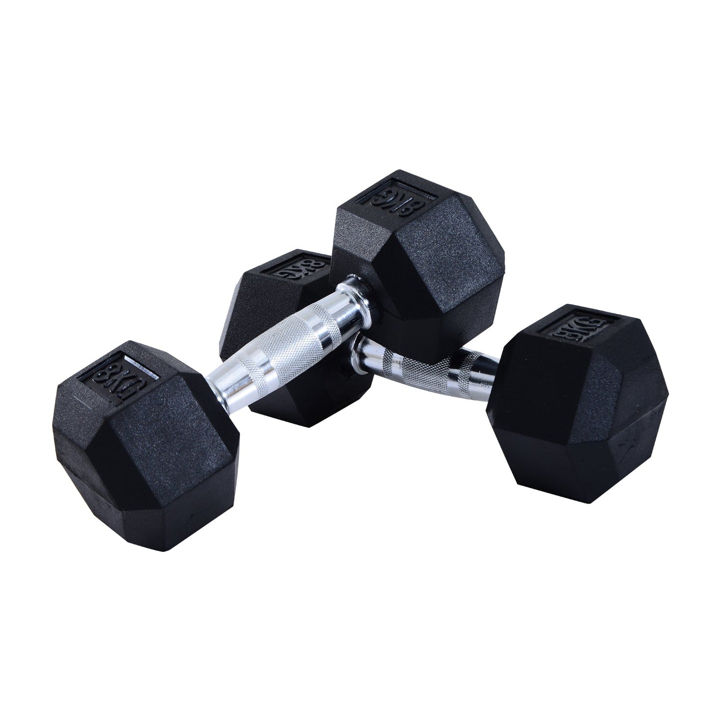 2x10kg Hex Dumbbells Set Rubber Dumbbells Weight Lifting Equipment Fitness Home Gym