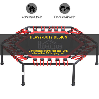 Mini Hexagon Steel Frame Trampoline with Anti-slip Rubber Pads Red