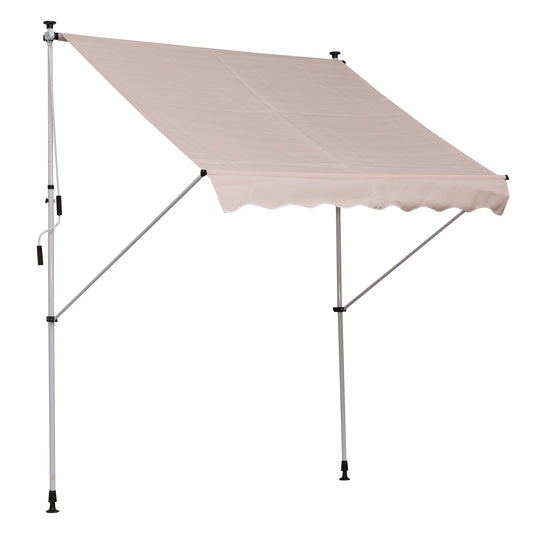 2x1.5m Adjustable Outdoor Aluminium Frame Awning Beige