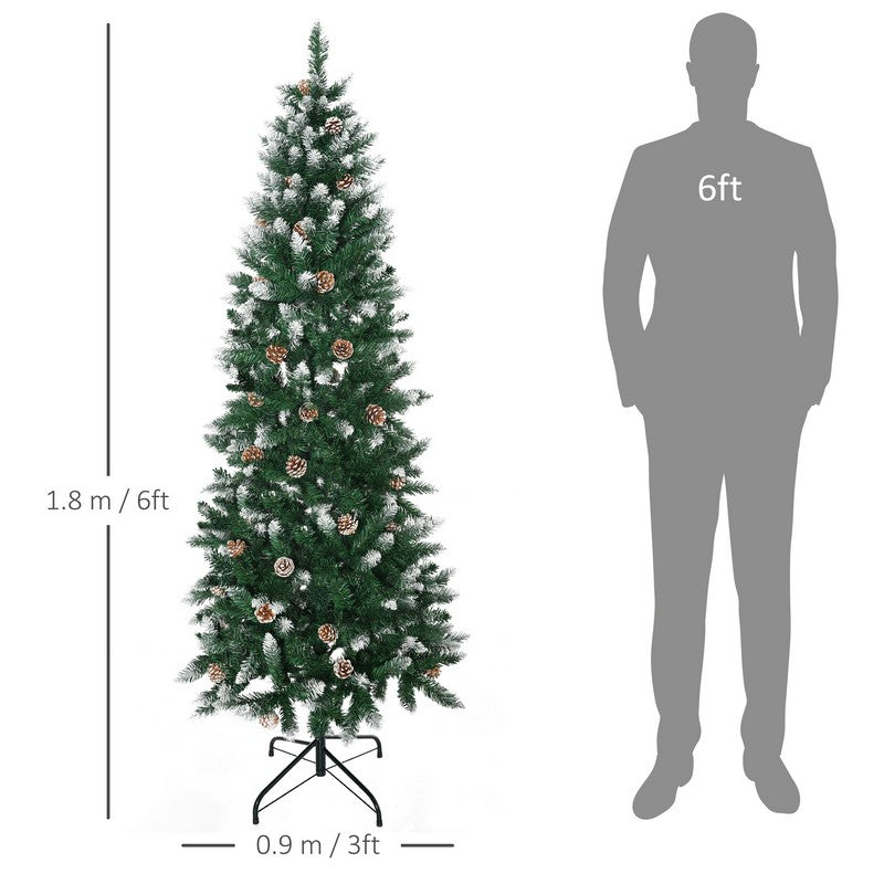 6' Snow Artificial Christmas Tree with Realistic Branches