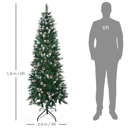 6' Snow Artificial Christmas Tree with Realistic Branches