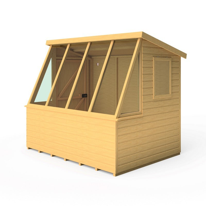 Shire Iceni 8' 3" x 6' 3" Pent Potting Shed - Premium Dip Treated Shiplap