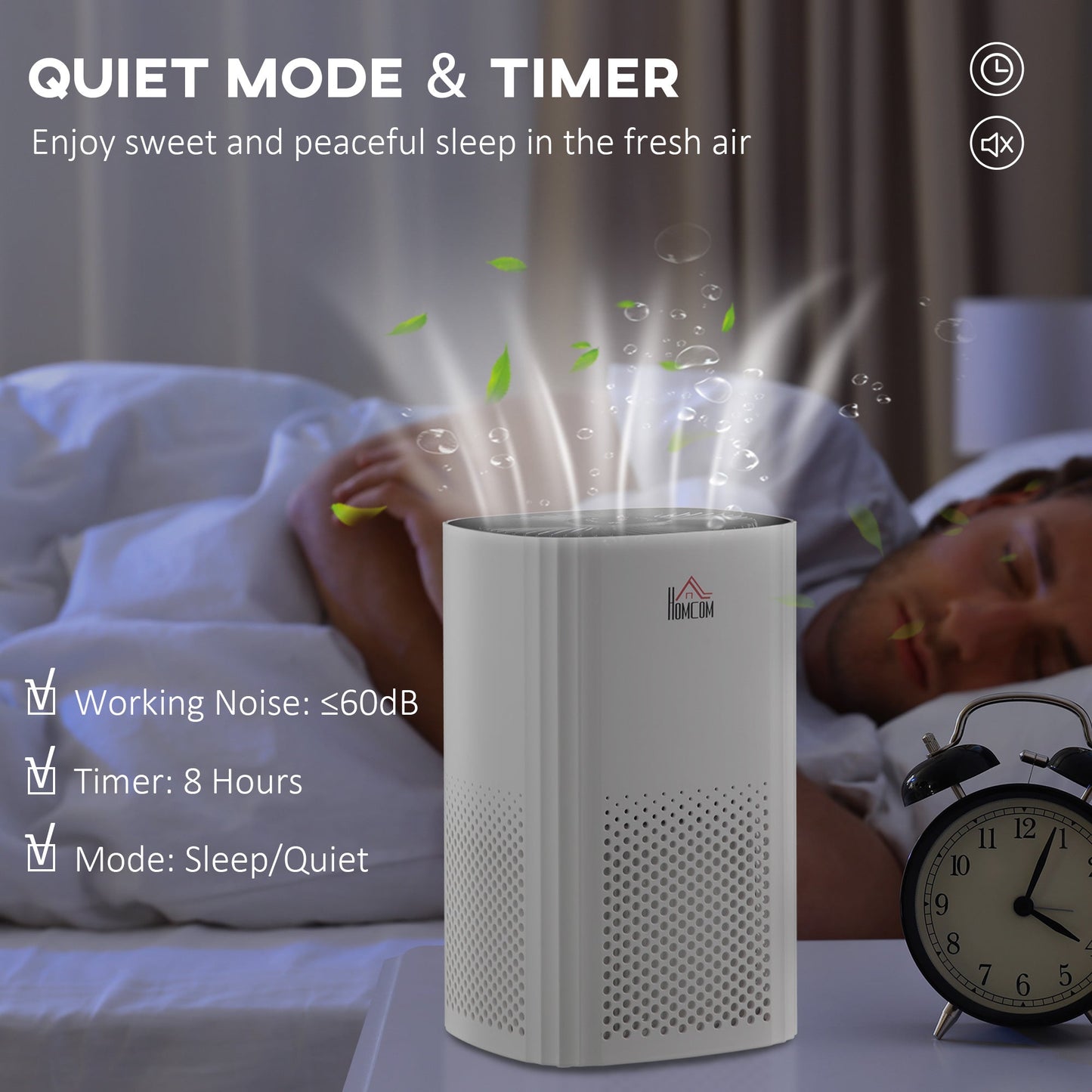 Air Purifiers for Bedroom with 3-Stage Carbon HEPA Filtration System