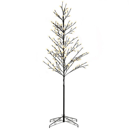 6ft Artificial Cherry Tree Light with Plug In 180 Warm White Pre-Lit LED light for Indoor and Covered Outdoor Use