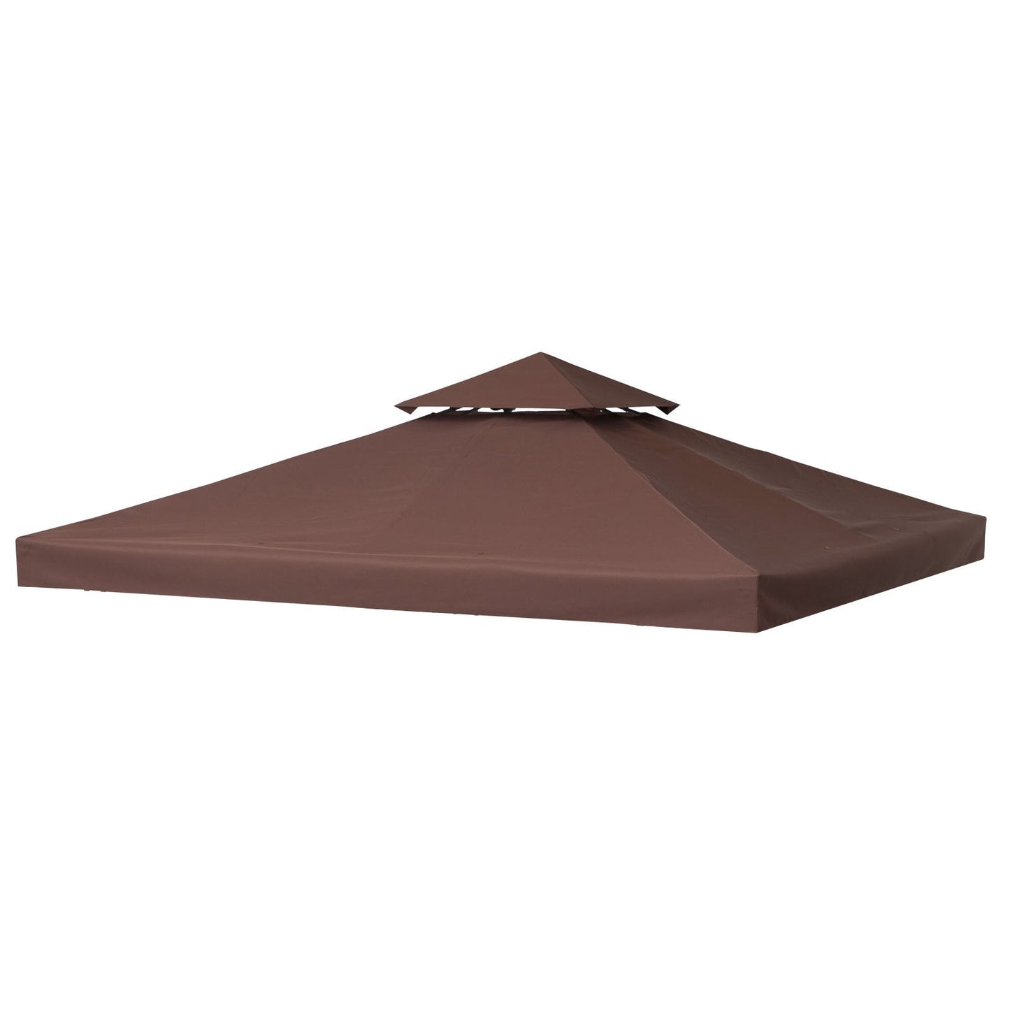 3x3 m Double-Tier Canopy Top Replacement-Coffee