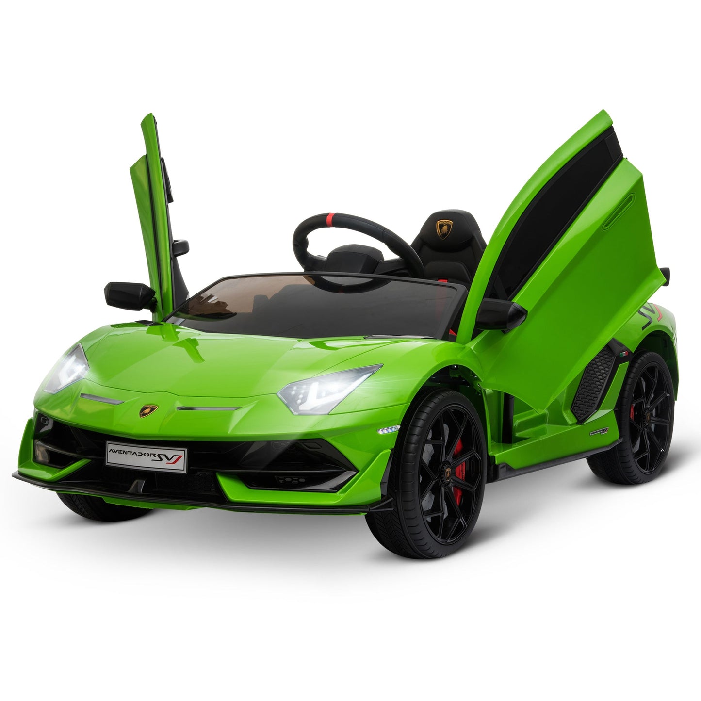 Lamborghini SVJ 12V Kids Electric Ride On Car Sport Racing Toy RC for 3-8 Yrs