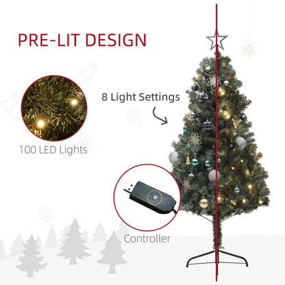 5ft Decorated Christmas Tree Artificial - with LED Lights Warm White 353 Tips