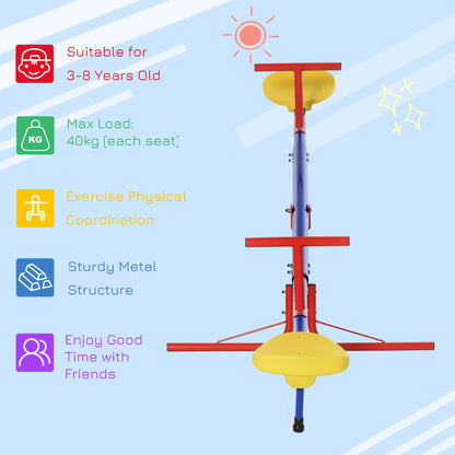 Kids 360 Degree Rotating Metal Seesaw Swivel Teeter Totter Children's Playground Equipment for Garden Outdoor Indoor Swing