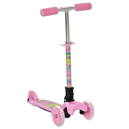 Foldable Scooter for Kids with 3 Wheel Adjustable Height Flashing Wheels