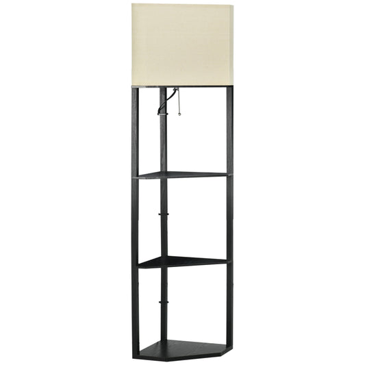 Corner Floor Lamp with Shelves