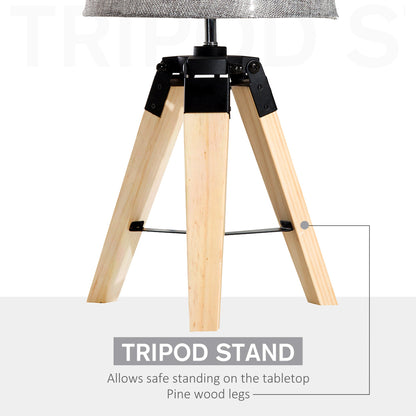 Wooden Tripod Table Lamp for Side