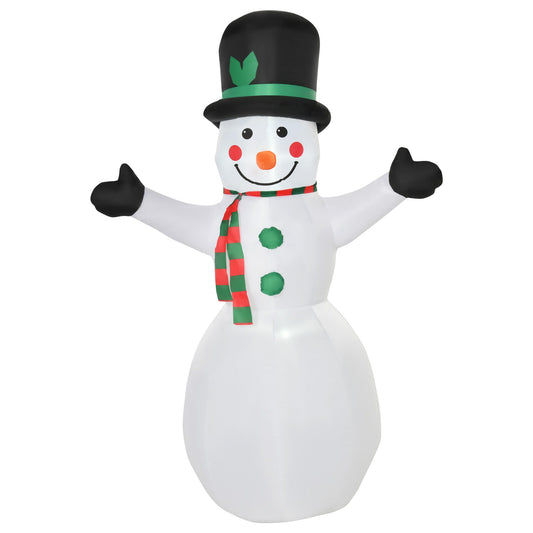 Homcom 6.5ft Inflatable Snowman LED Christmas Xmas Air Blown Holiday Decoration Outdoor Garden Decor