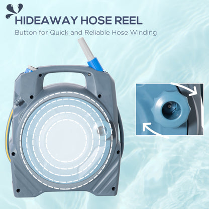 Retractable Garden Hose Reel with 10m + 10m Hose and Simple Manual Rewind