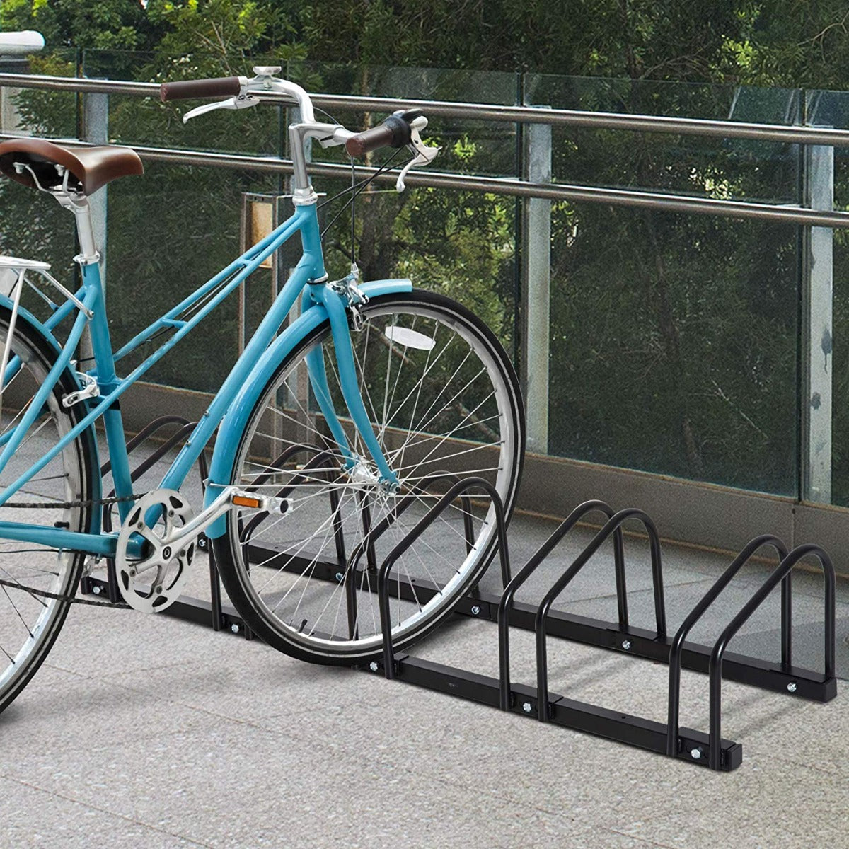 Bike Stand Parking Rack Floor or Wall Mount Bicycle Cycle Storage Locking Stand 5 Racks