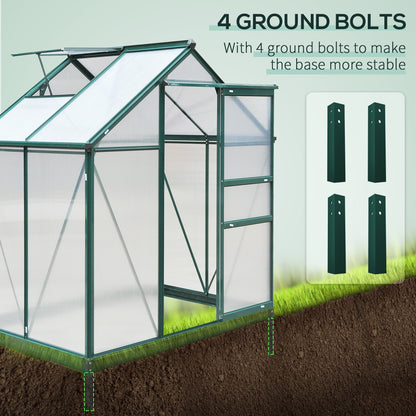 6 x 4 Greenhouse Walk-In Aluminium & Polycarbonate by Greenery