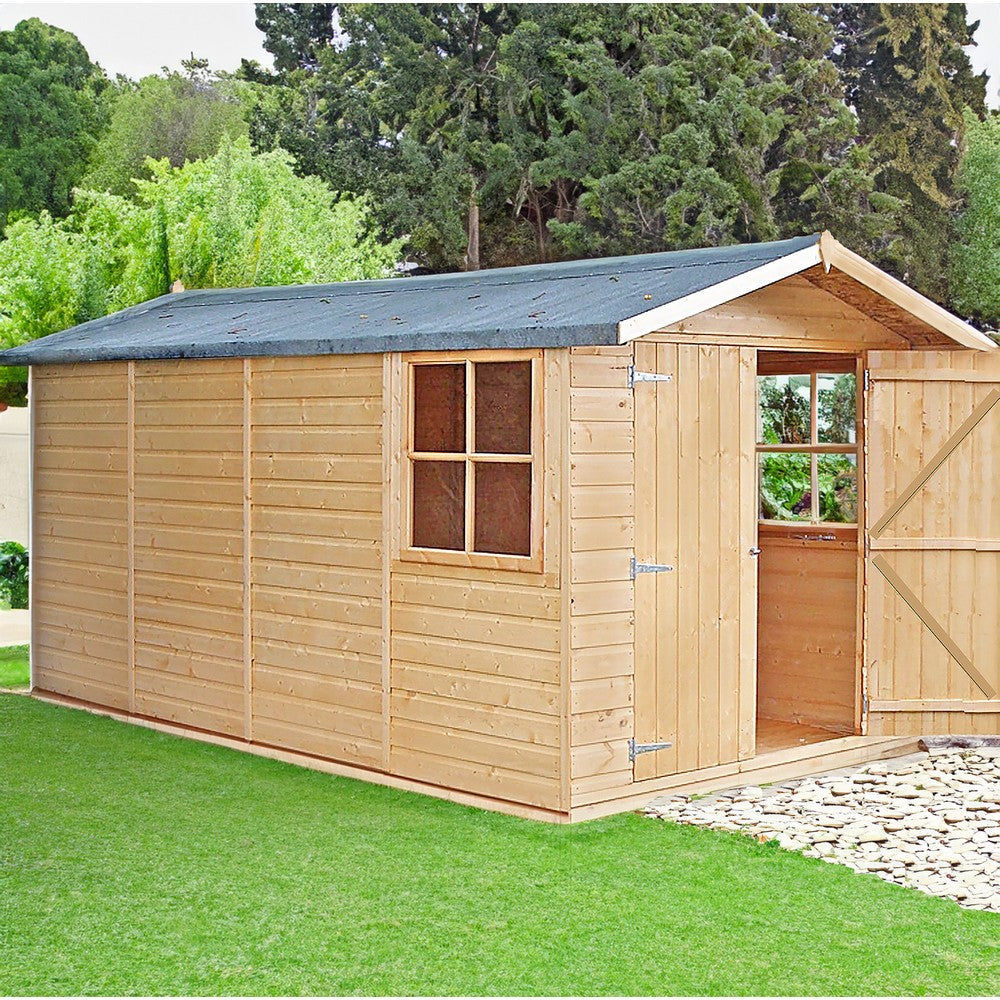 Shire Jersey 7' 1" x 14' 3" Apex Shed - Premium Dip Treated Shiplap