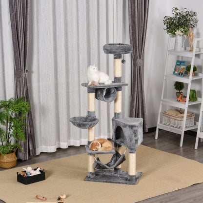 PawHut Cat Tree Tower Height 150CM Kittens Activity Stand House Scratching Posts