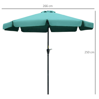 2.66m Patio Umbrella Garden Parasol Outdoor Sun Shade Table Umbrella with Ruffles