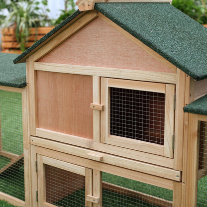 PawHut Deluxe Rabbit Hutch Outdoor