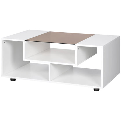 Modern Coffee Table with Tempered Glass Top