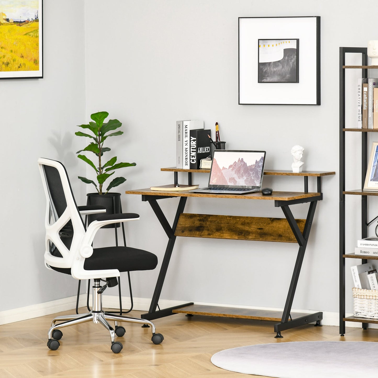 Industrial Computer Desk with Storage