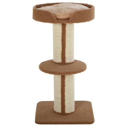 PawHut 91cm Cat Tree for Indoor Cats Kitten Activity Center Play Tower Perches Sisal Scratching Post Lamb Cashmere Brown