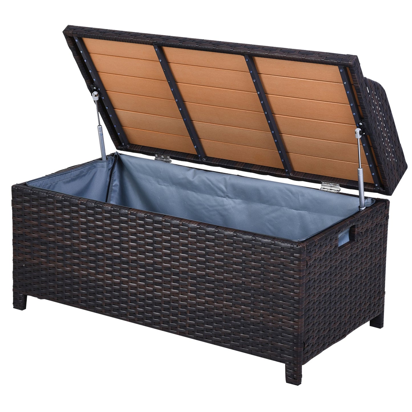 PE Rattan Outdoor Storage Benches