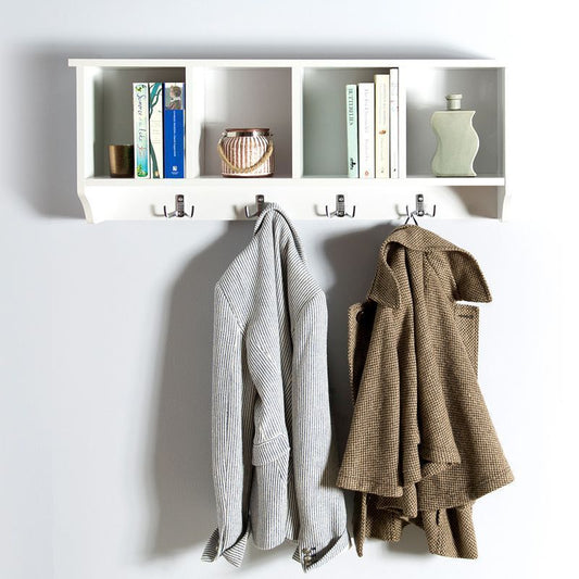 Kempton Wall Rack White 4 Shelves