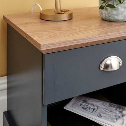 Kendal Bedside Table Blue 1 Shelf 1 Drawer