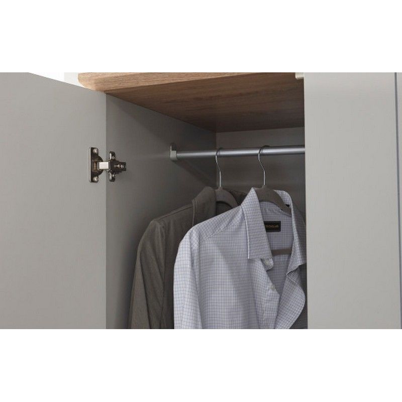 Kendal Tall Wardrobe Grey 3 Doors 1 Shelf 3 Drawers