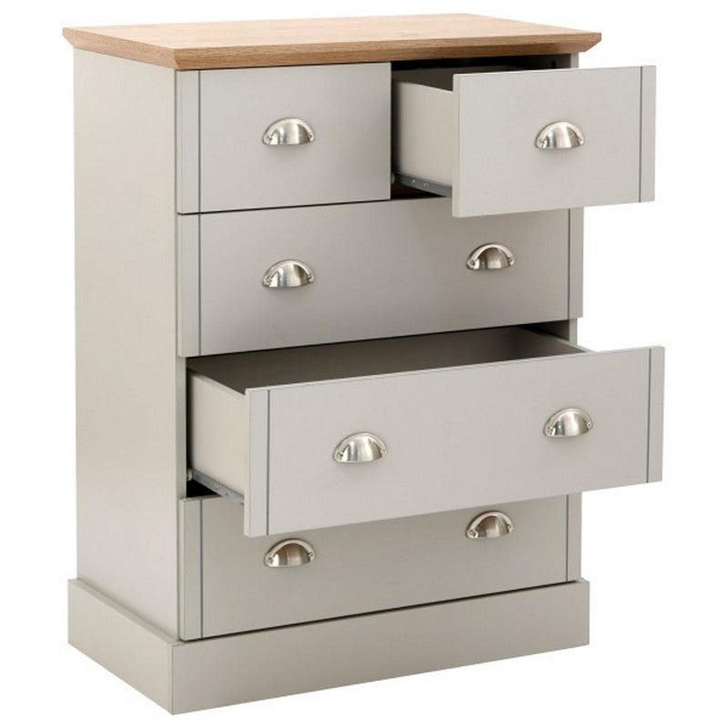 Kendal Chest of Drawers Grey 5 Drawers