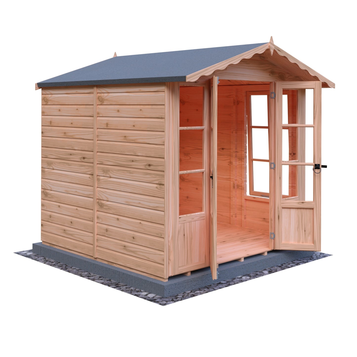 Shire Kensington 7' x 7' 8" Apex Summerhouse - Premium Dip Treated Shiplap