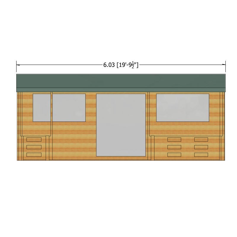 Shire Kingswood 17' 8" x 19' 4" Reverse Apex Log Cabin - Premium 44mm Cladding Tongue & Groove