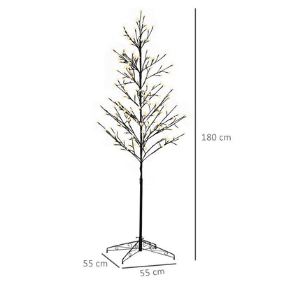 6ft Artificial Cherry Tree Light with Plug In 180 Warm White Pre-Lit LED light for Indoor and Covered Outdoor Use