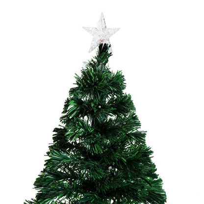 5FT Prelit Artificial Christmas Tree with Multi-Coloured Fibre Optic LED Light