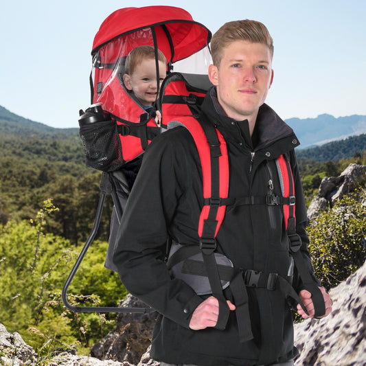 Baby Backpack Carrier for Hiking with Ergonomic Hip Seat Detachable Rain Cover