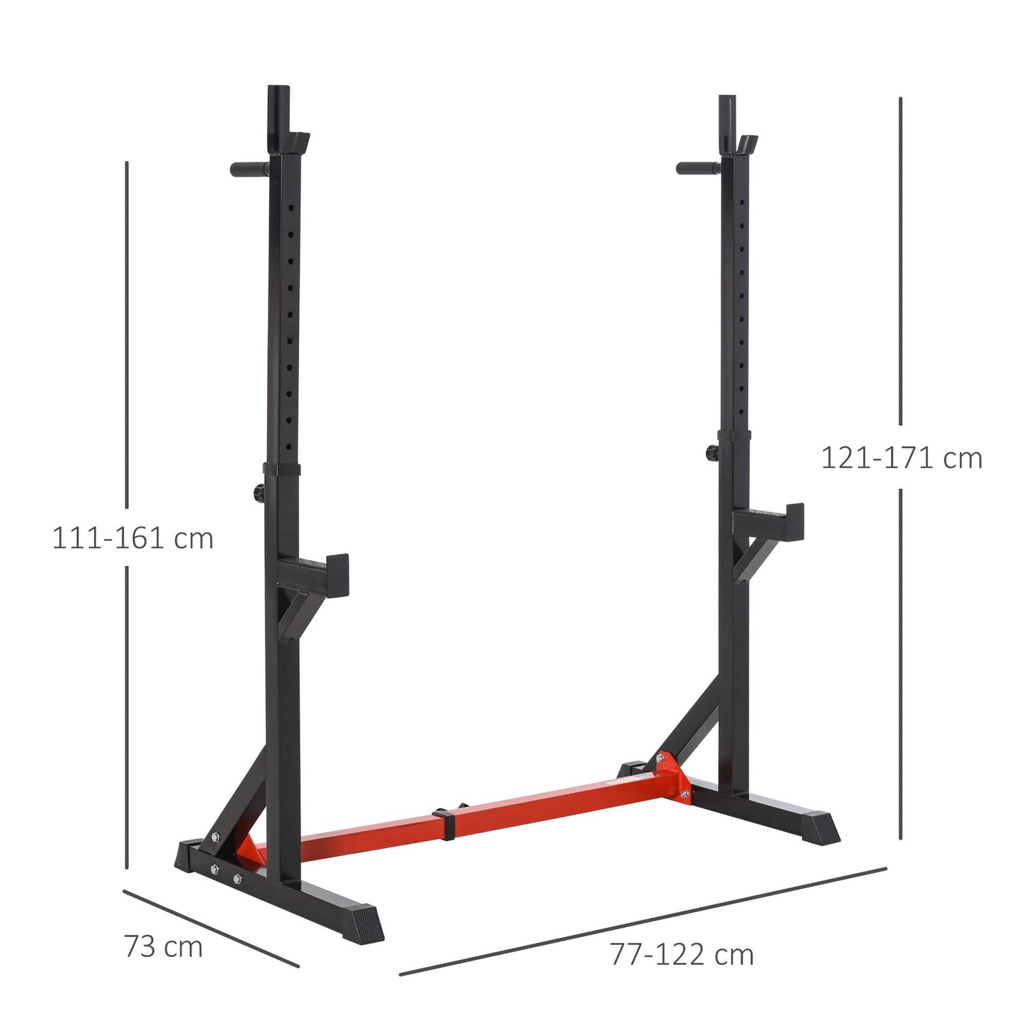 Barbell Rack Squat Dip Stand Weight Lifting Bench Press Home Gym 121-171cm