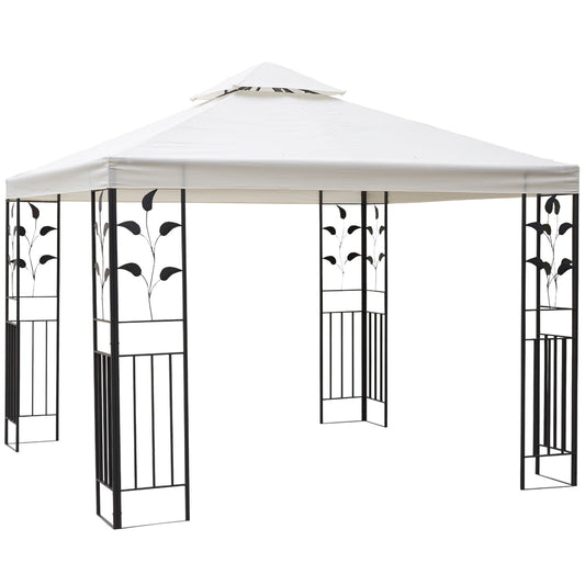 3 x 3m Outdoor Steel Gazebo with 2 Tier Roof