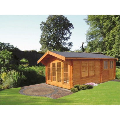 Shire Keilder 11' 9" x 14' 8" Apex Log Cabin - Premium 70mm Cladding Tongue & Groove