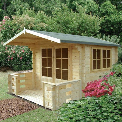 Shire Kesteven 7' 10" x 7' 10" Apex Log Cabin - Premium 28mm Cladding Tongue & Groove