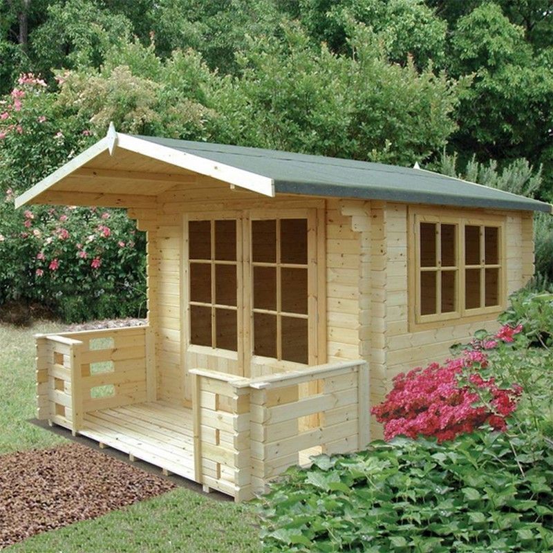 Shire Kesteven 7' 10" x 9' 9" Apex Log Cabin - Premium 34mm Cladding Tongue & Groove